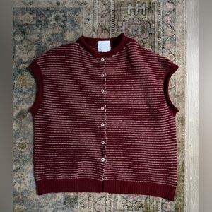 SOLD Things Between Striped Burgundy Sweater Vest